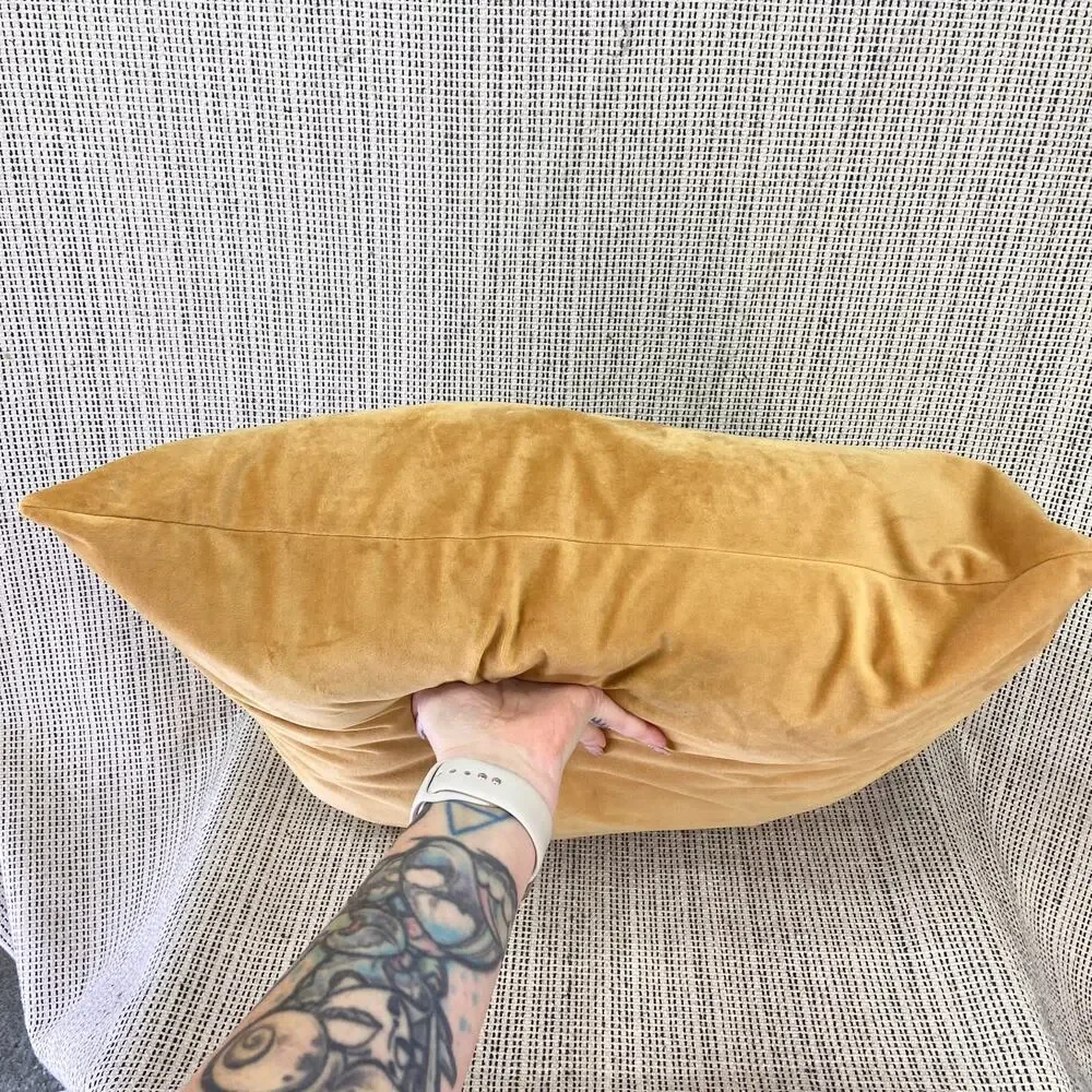 Cloud9 Designs Noah Velvet Pillow Gold Throw Decor No Insert 22 x 22 Square Sham